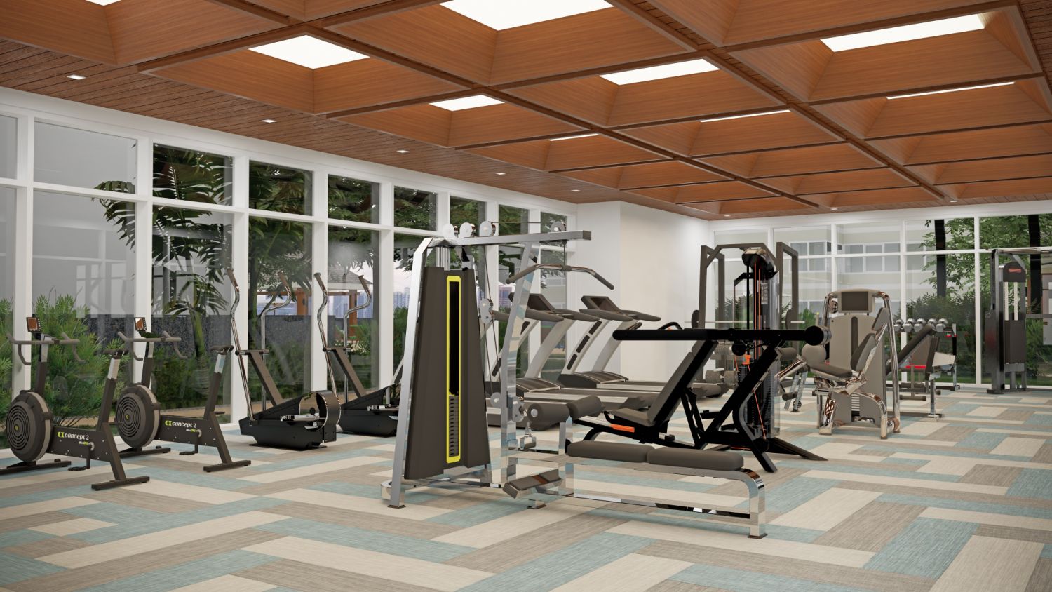 artist rendering of gym in edades west a high end condo in makati philippines